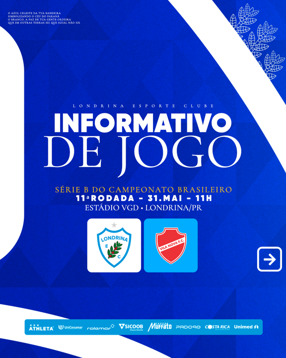 Ingressos para Londrina x Vila Nova já estão disponíveis
