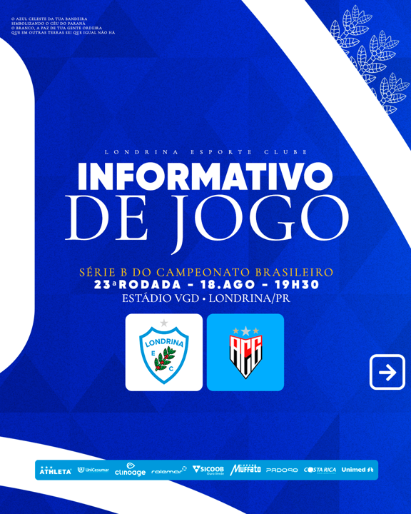 Ingressos para Londrina e Atlético Goianiense já estão disponíveis