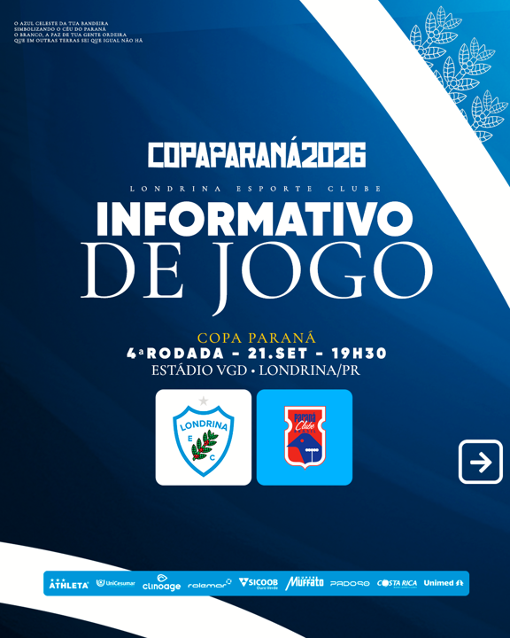 Ingressos para Londrina e Paraná Clube já estão disponíveis